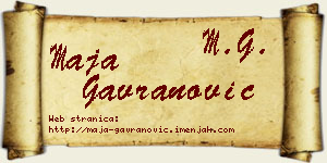 Maja Gavranović vizit kartica